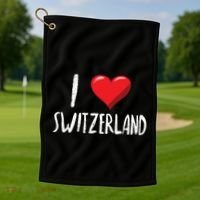 I Love Switzerland Traveler Souvenir Golf Towel thumb 1