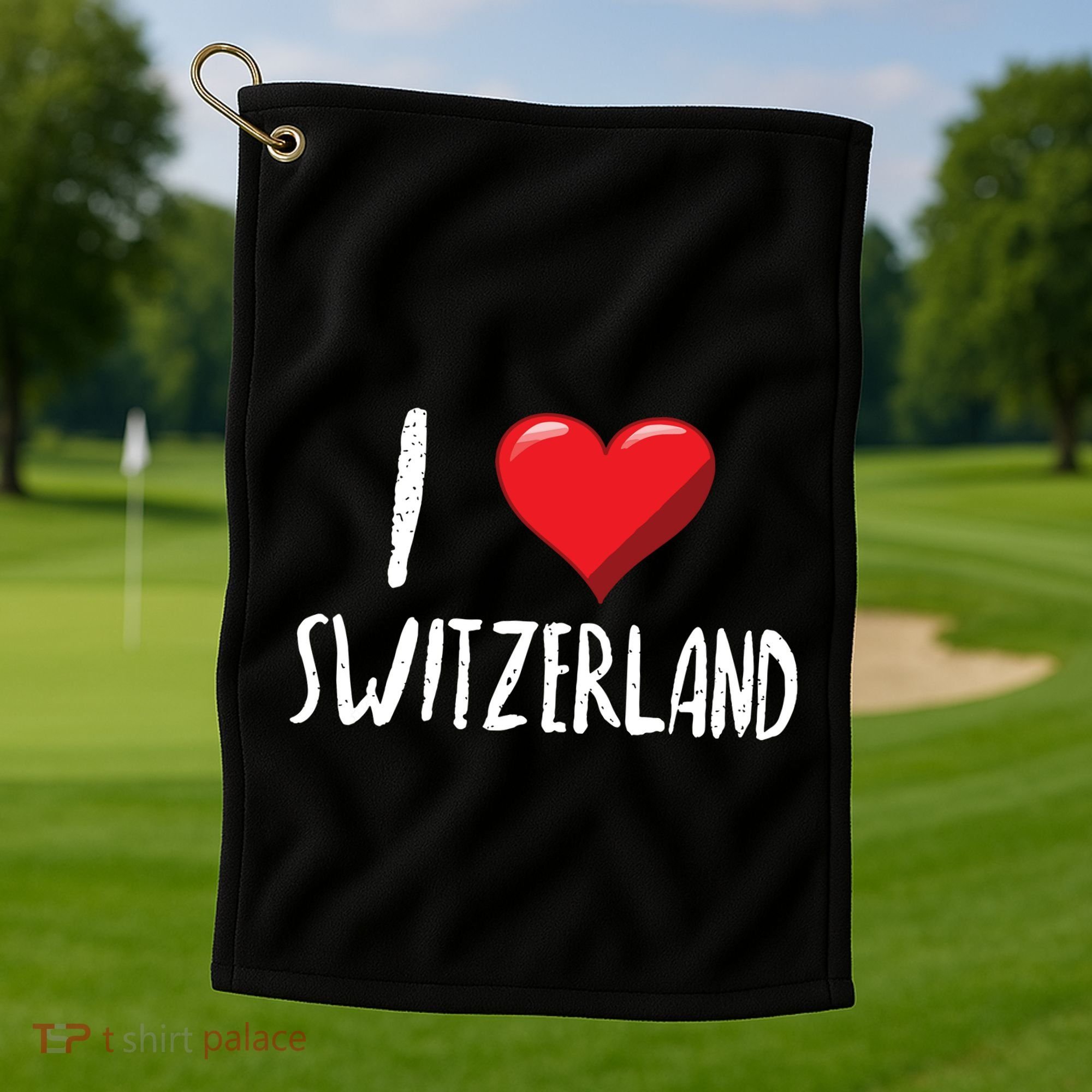 I Love Switzerland Traveler Souvenir Golf Towel