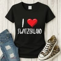 I Love Switzerland Traveler Souvenir Women's T-Shirt thumb 3