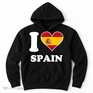 I Love Spain Spanish Flag Heart Hoodie