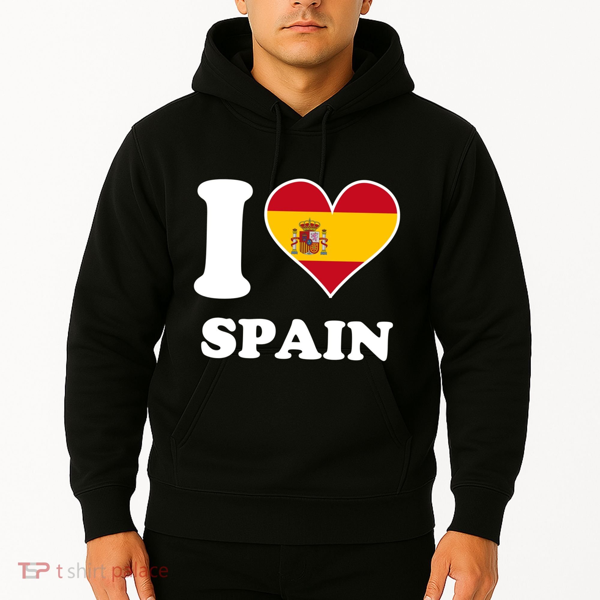 I Love Spain Spanish Flag Heart Hoodie