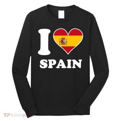 I Love Spain Spanish Flag Heart Long Sleeve Shirt