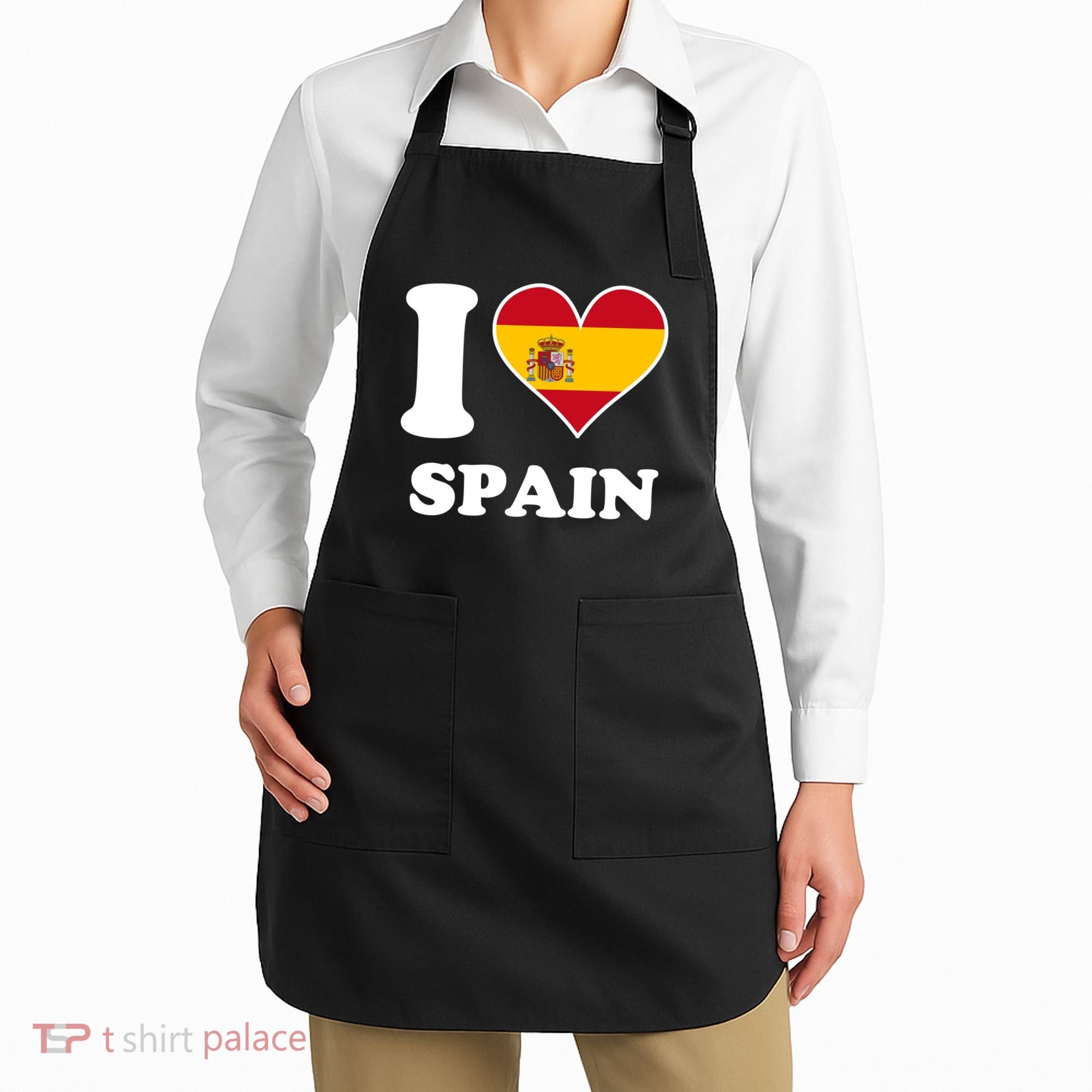 I Love Spain Spanish Flag Heart Apron