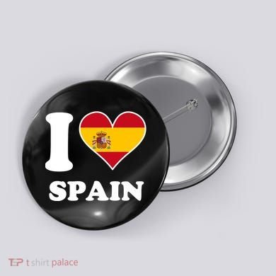 I Love Spain Spanish Flag Heart Button