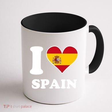 I Love Spain Spanish Flag Heart Coffee Mug back