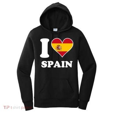 I Love Spain Spanish Flag Heart Women's Hoodie