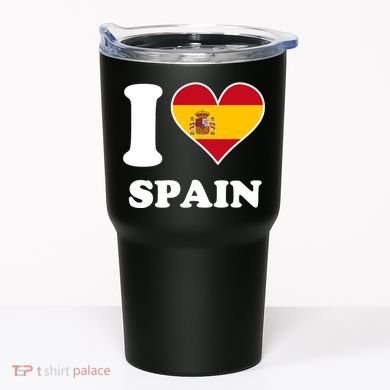 I Love Spain Spanish Flag Heart Tumbler
