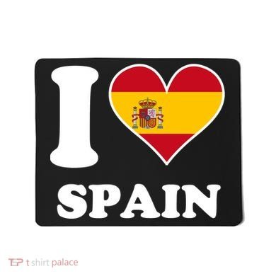 I Love Spain Spanish Flag Heart Mousepad