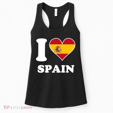 I Love Spain Spanish Flag Heart Women's Tank Top