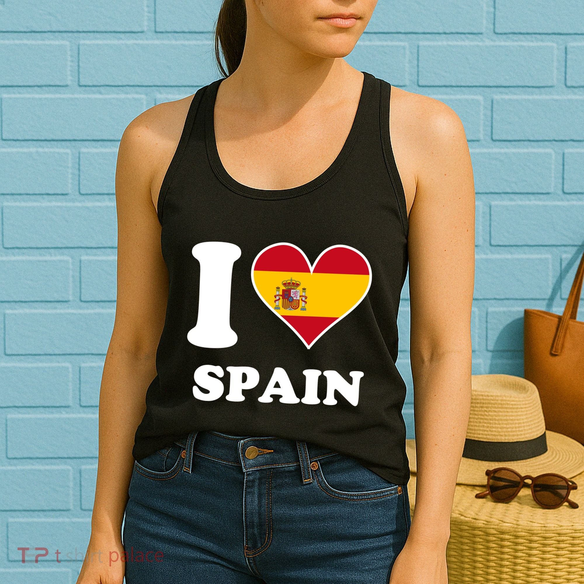 I Love Spain Spanish Flag Heart Women's Tank Top