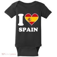 I Love Spain Spanish Flag Heart Baby Bodysuit thumb 0
