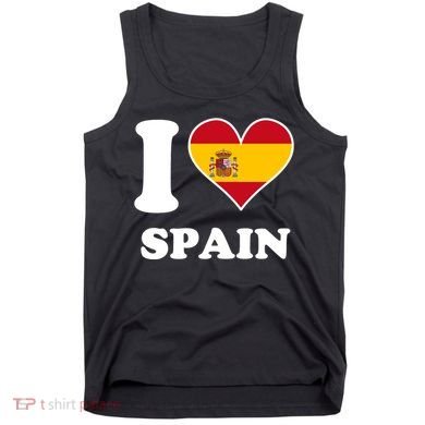 I Love Spain Spanish Flag Heart Tank Top