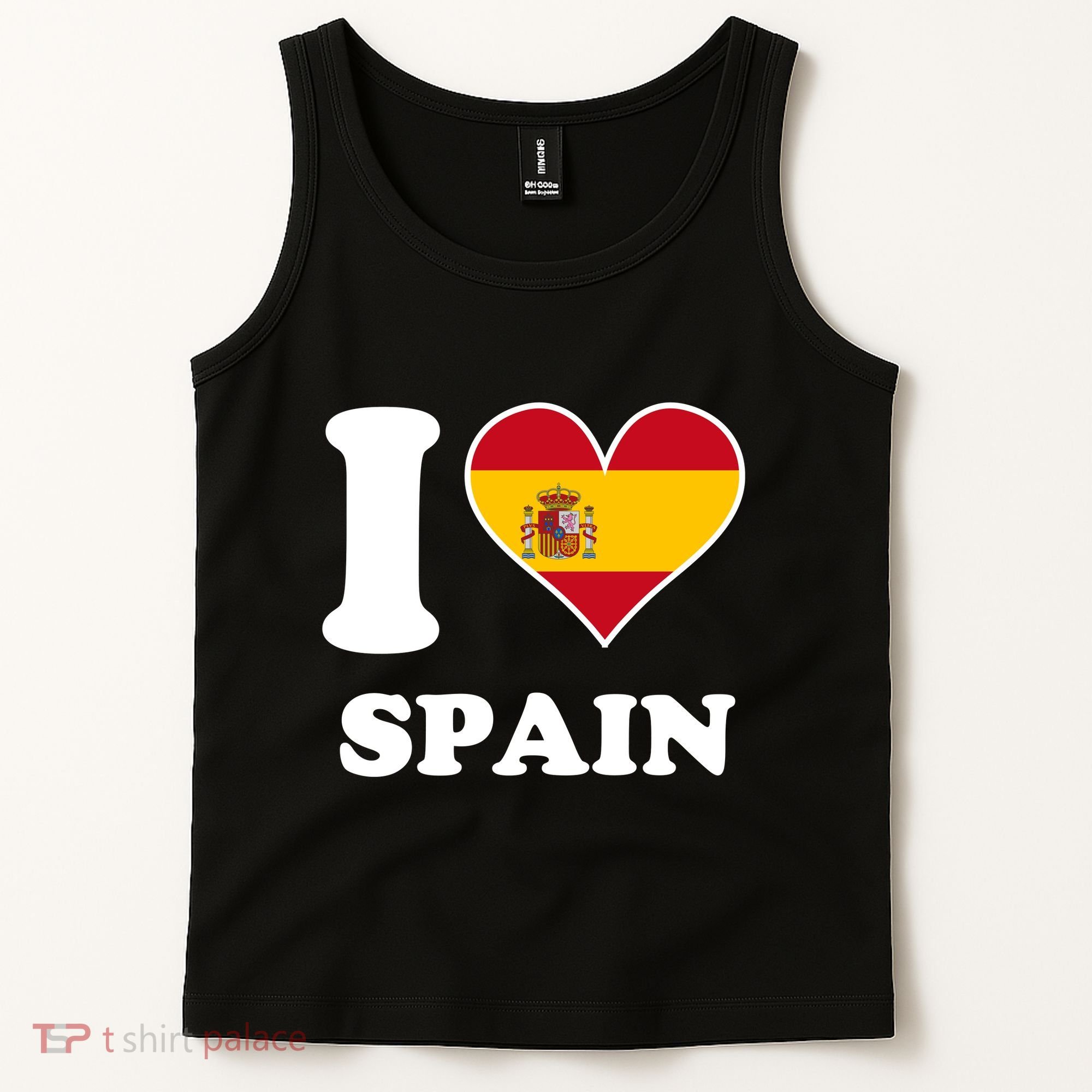 I Love Spain Spanish Flag Heart Tank Top