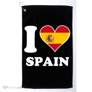 I Love Spain Spanish Flag Heart Golf Towel