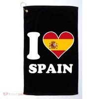 I Love Spain Spanish Flag Heart Golf Towel thumb 0