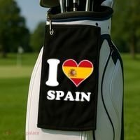 I Love Spain Spanish Flag Heart Golf Towel thumb 2