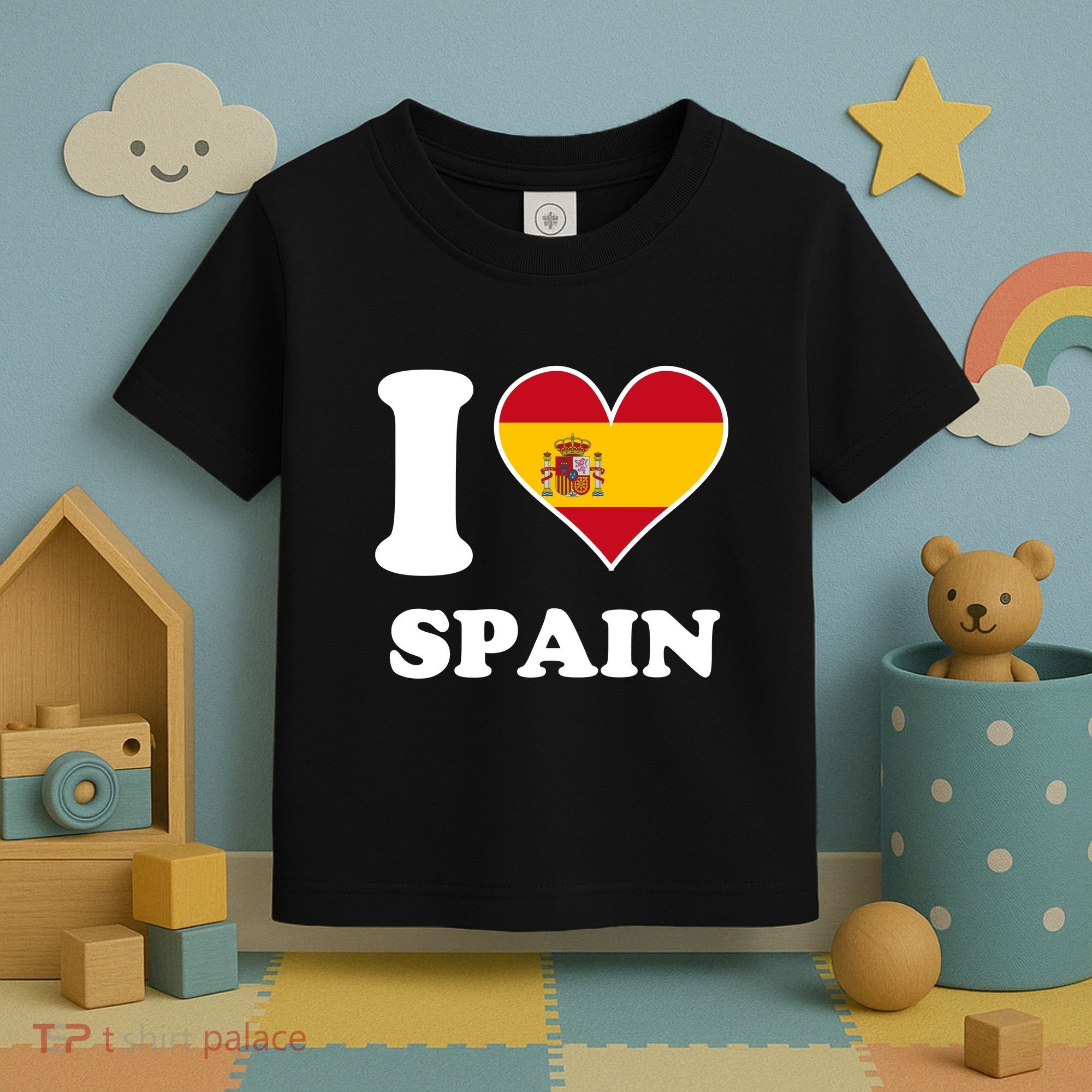 I Love Spain Spanish Flag Heart Toddler T-Shirt