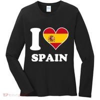 I Love Spain Spanish Flag Heart Women's Long Sleeve Shirt thumb 0