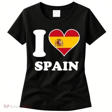 I Love Spain Spanish Flag Heart Women's T-Shirt