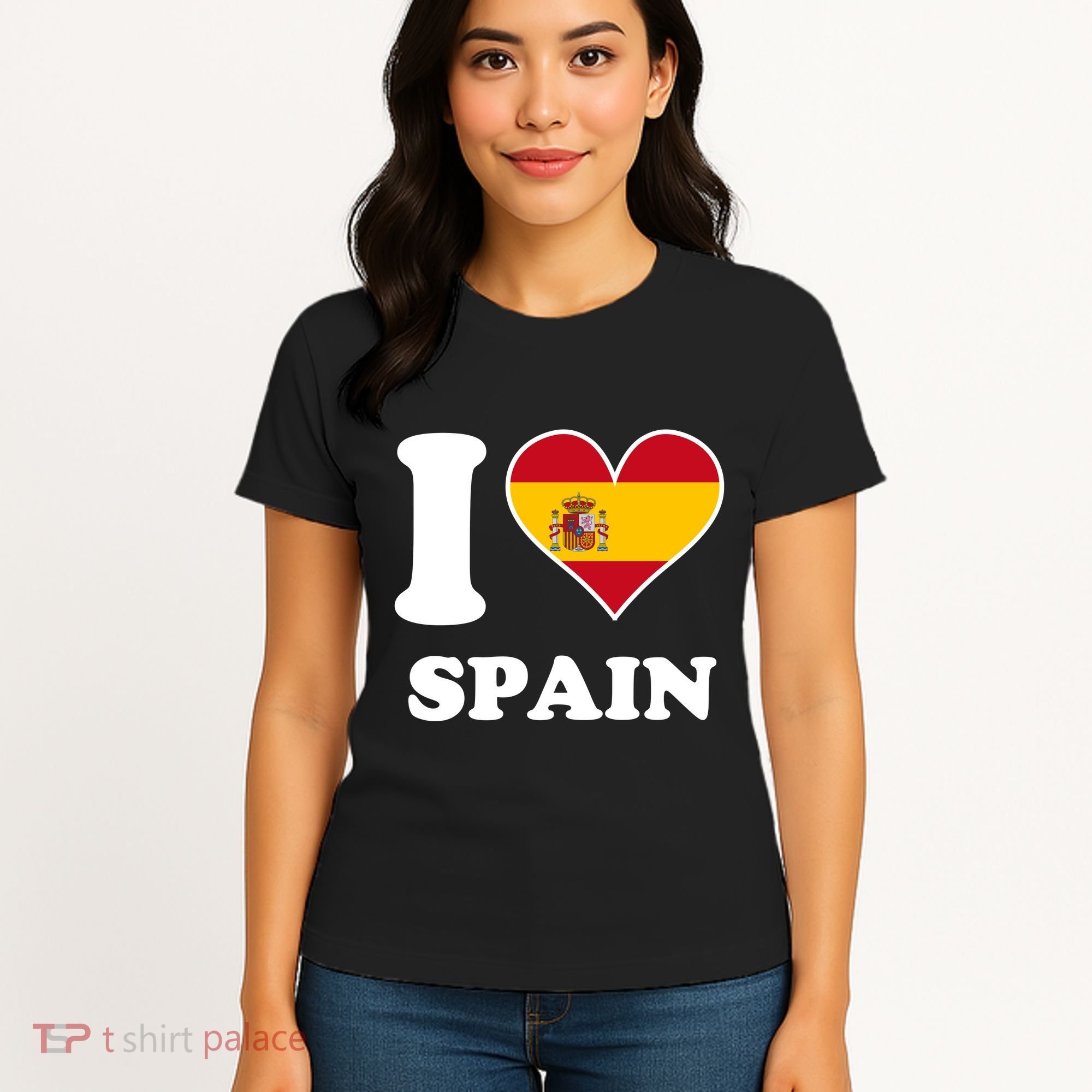 I Love Spain Spanish Flag Heart Women's T-Shirt