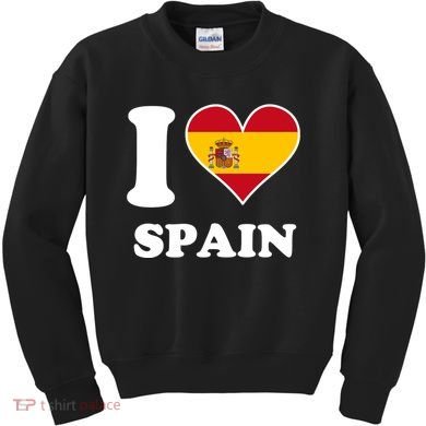 I Love Spain Spanish Flag Heart Kids Sweatshirt