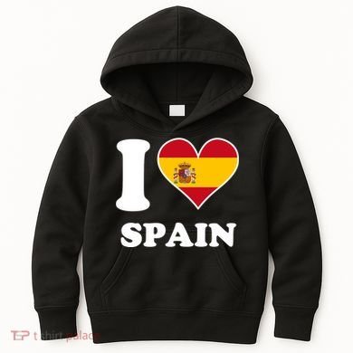 I Love Spain Spanish Flag Heart Kids Hoodie