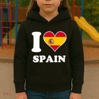 I Love Spain Spanish Flag Heart Kids Hoodie thumb 3