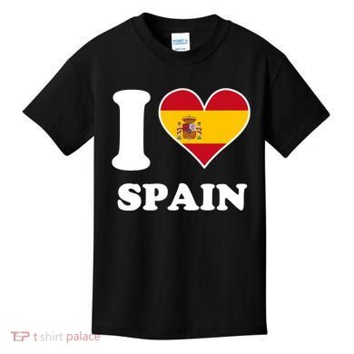 I Love Spain Spanish Flag Heart Kids T-Shirt