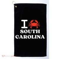 I Love South Carolina Crab Shellfish National Seafood Month Meaningful Gift Golf Towel thumb 0