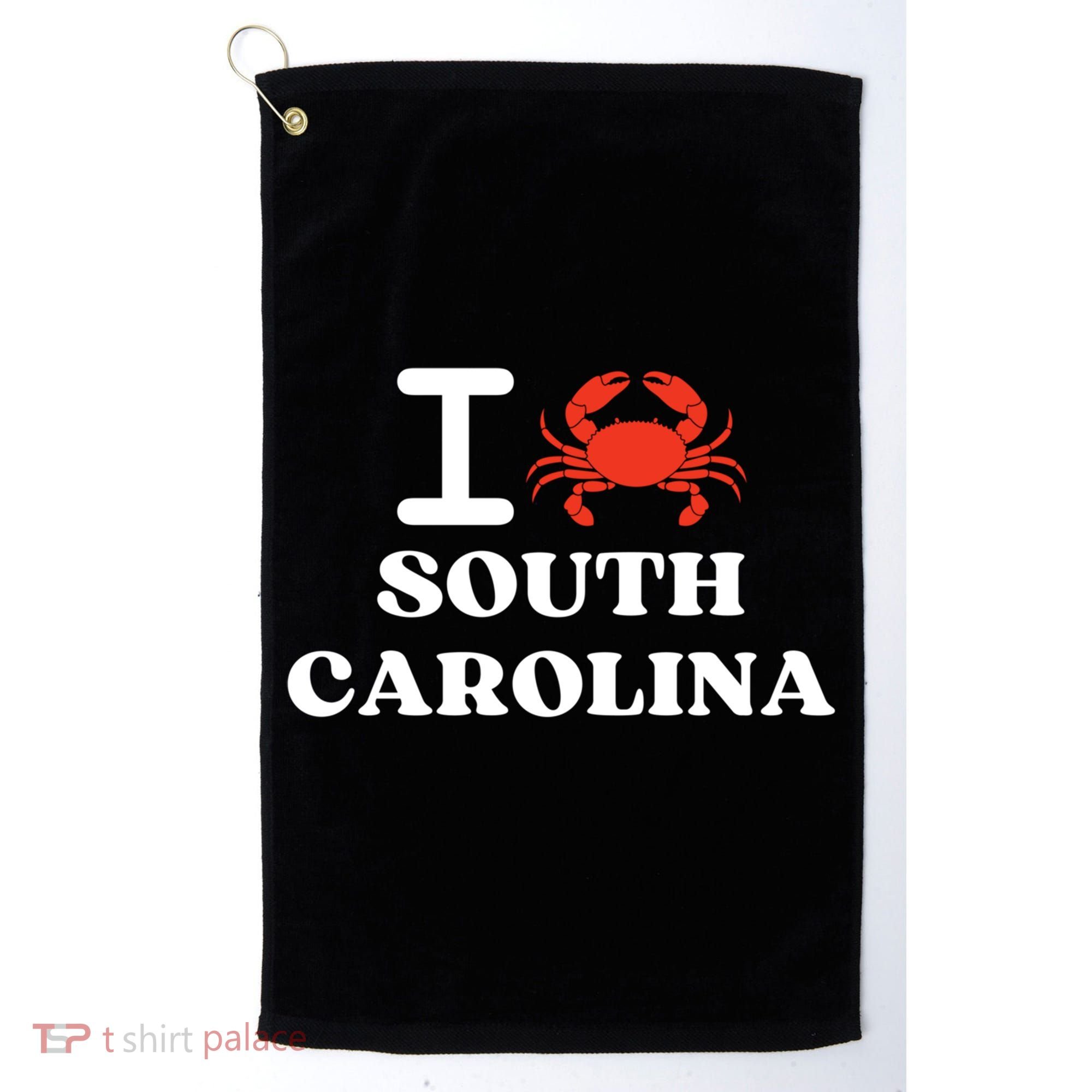 I Love South Carolina Crab Shellfish National Seafood Month Meaningful Gift Golf Towel