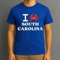 I Love South Carolina Crab Shellfish National Seafood Month Meaningful Gift T-Shirt thumb 3