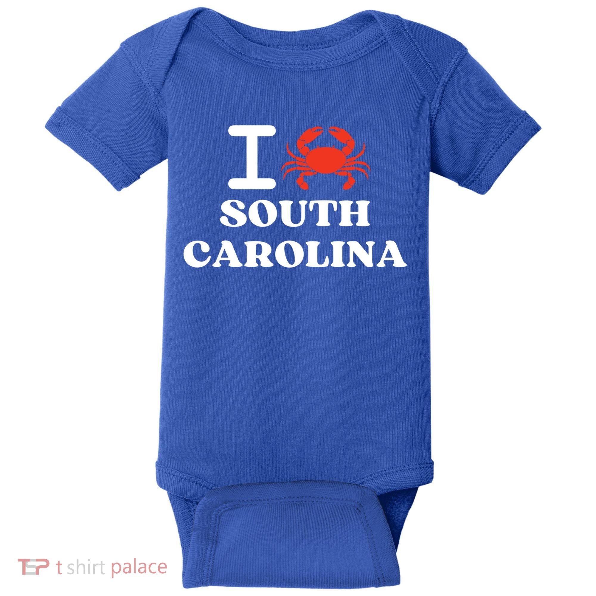 I Love South Carolina Crab Shellfish National Seafood Month Meaningful Gift Baby Bodysuit