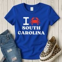 I Love South Carolina Crab Shellfish National Seafood Month Meaningful Gift Women's T-Shirt thumb 3