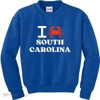 I Love South Carolina Crab Shellfish National Seafood Month Meaningful Gift Kids Sweatshirt thumb 0