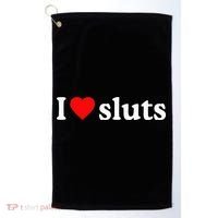 I Love Sluts I Heart Sluts Golf Towel thumb 0