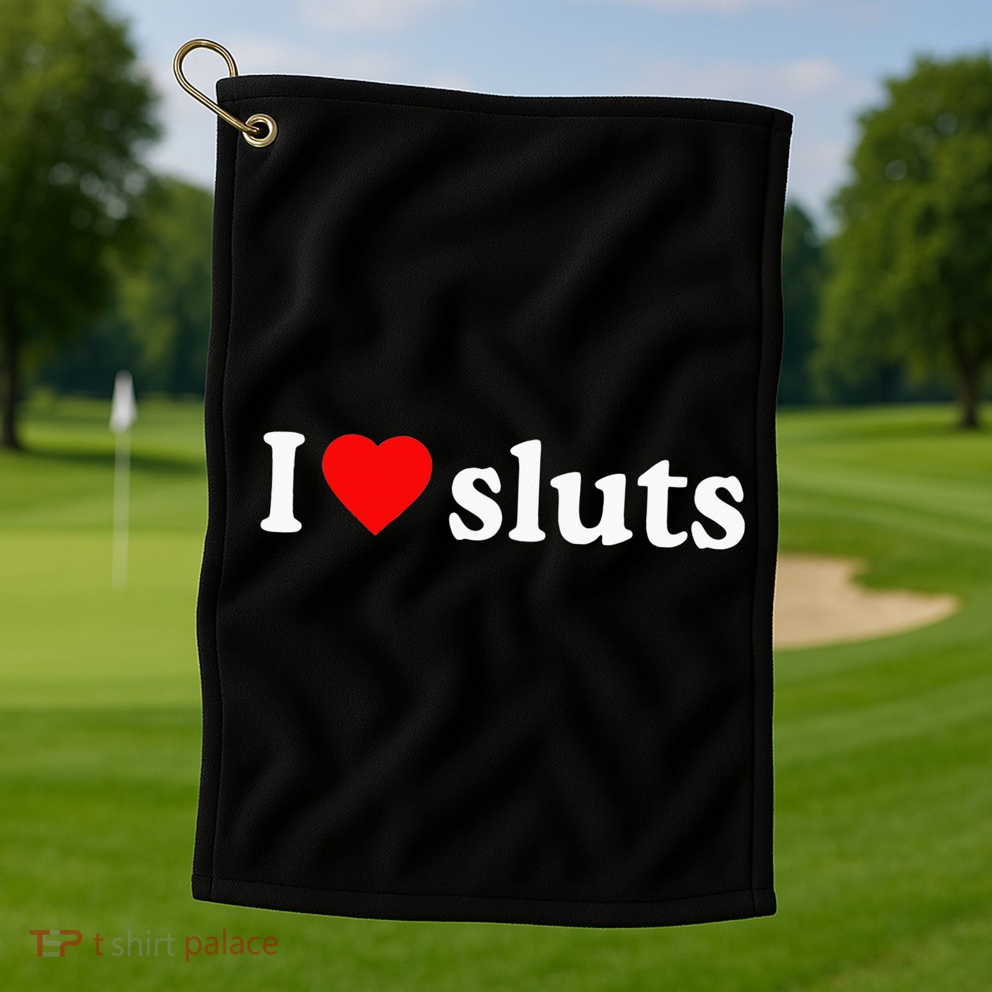 I Love Sluts I Heart Sluts Golf Towel