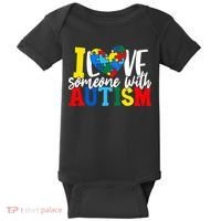 I Love Someone With Autism Autistic Awareness Baby Bodysuit thumb 0
