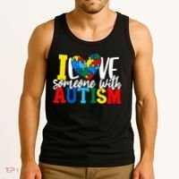 I Love Someone With Autism Autistic Awareness Tank Top thumb 3
