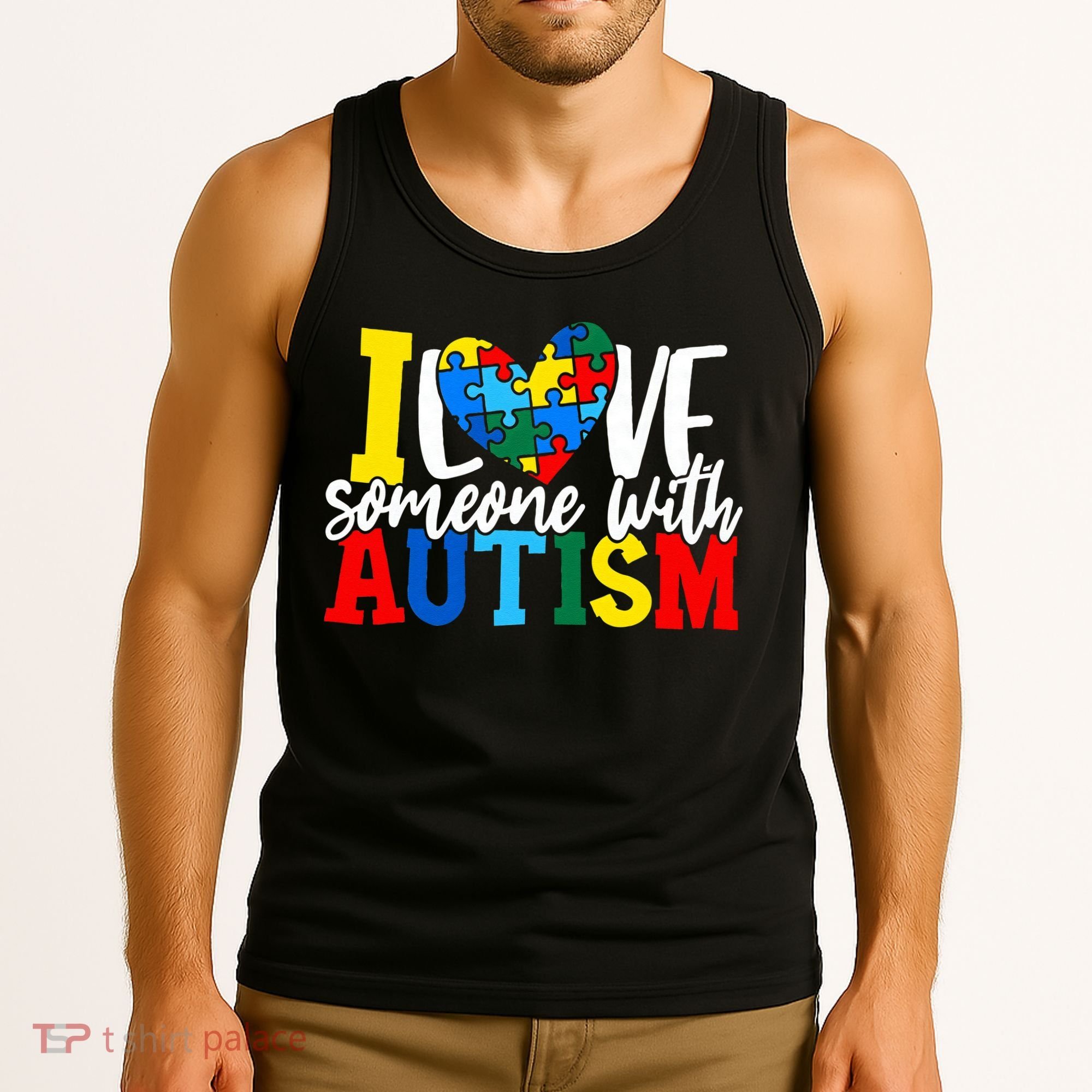 I Love Someone With Autism Autistic Awareness Tank Top