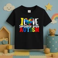 I Love Someone With Autism Autistic Awareness Toddler T-Shirt thumb 3