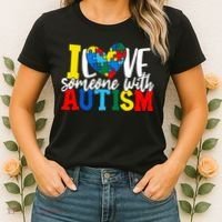 I Love Someone With Autism Autistic Awareness Women's T-Shirt thumb 2