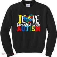 I Love Someone With Autism Autistic Awareness Kids Sweatshirt thumb 0