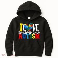 I Love Someone With Autism Autistic Awareness Kids Hoodie thumb 0