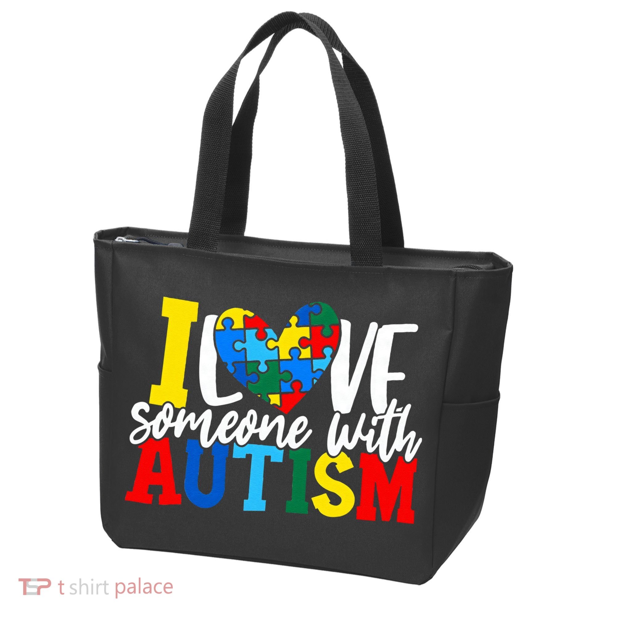 I Love Someone With Autism Autistic Awareness Tote Bag