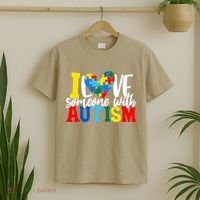 I Love Someone With Autism Autistic Awareness T-Shirt thumb 2