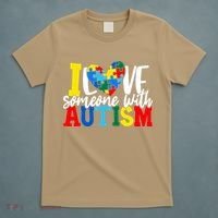 I Love Someone With Autism Autistic Awareness T-Shirt thumb 5