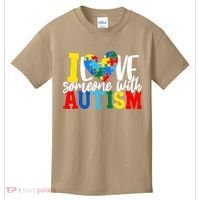 I Love Someone With Autism Autistic Awareness Kids T-Shirt thumb 0