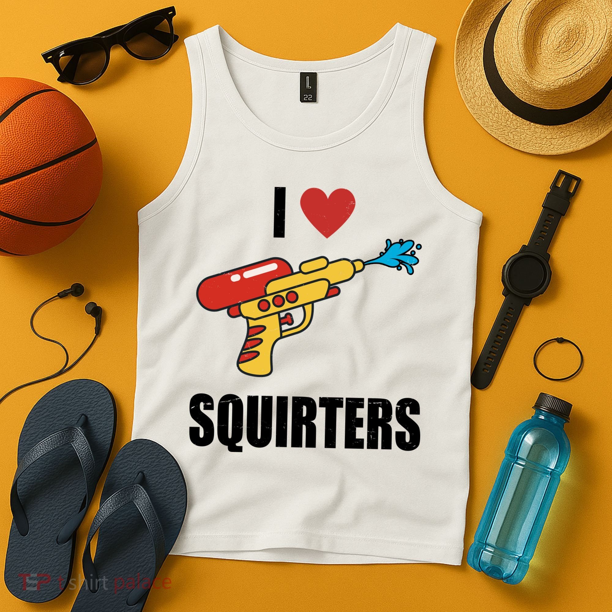 I Love Squirters Funny Water Gun Tank Top