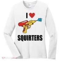 I Love Squirters Funny Water Gun Women's Long Sleeve Shirt thumb 0