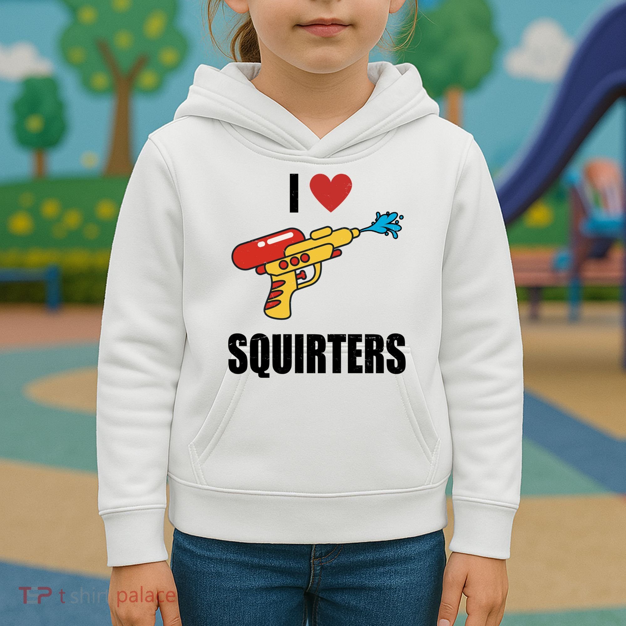 I Love Squirters Funny Water Gun Kids Hoodie